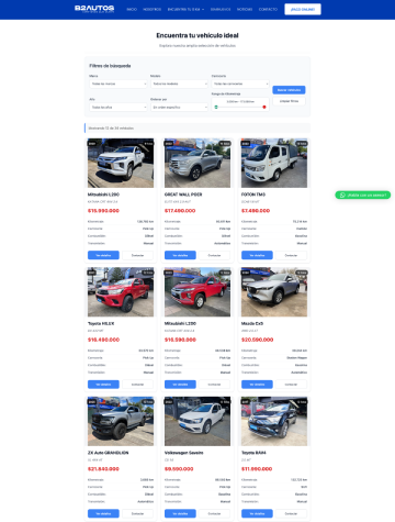 Sitio web de B2 Autos